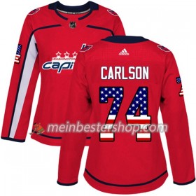 Washington Capitals John Carlson 74 Adidas 2017-2018 Rot USA Flag Fashion Trikot Authentic - Dame